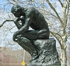 famous Dali sculpture bronze The Thinker